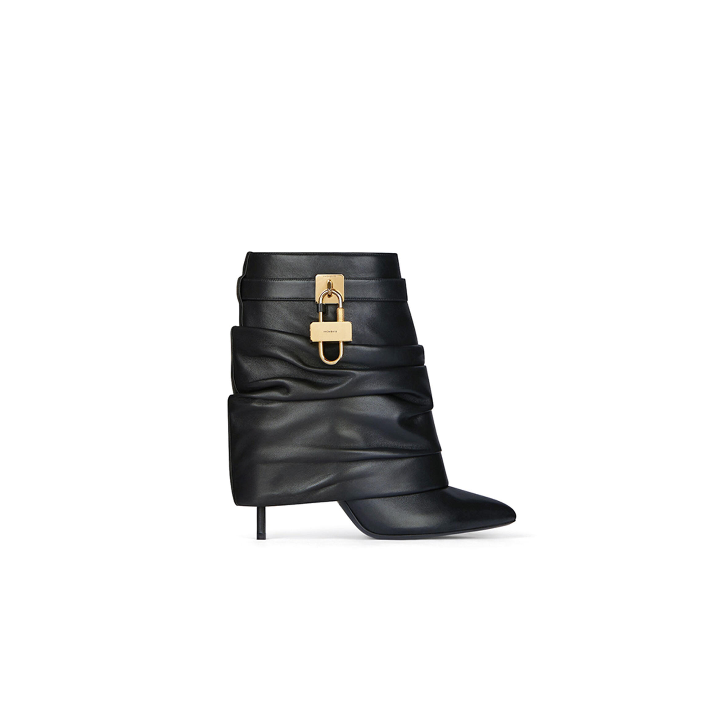 GIVENCHY SHARK LOCK STILETTO ANKLE BOOTS IN NAPPA LEATHER BE604RE2AF-001
